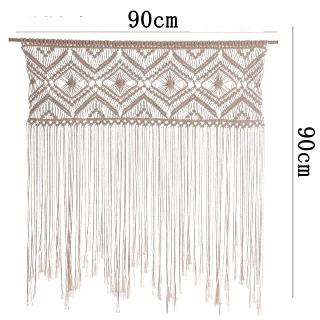 Handwoven Macrame Hanging Drapery Bowlift