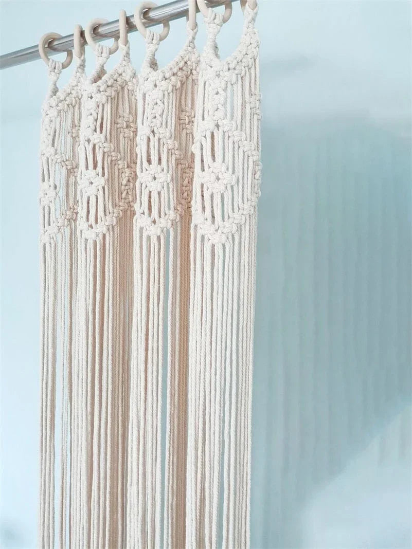 Handwoven Macrame Hanging Drapery Bowlift