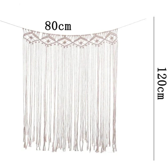 Handwoven Macrame Hanging Drapery Bowlift