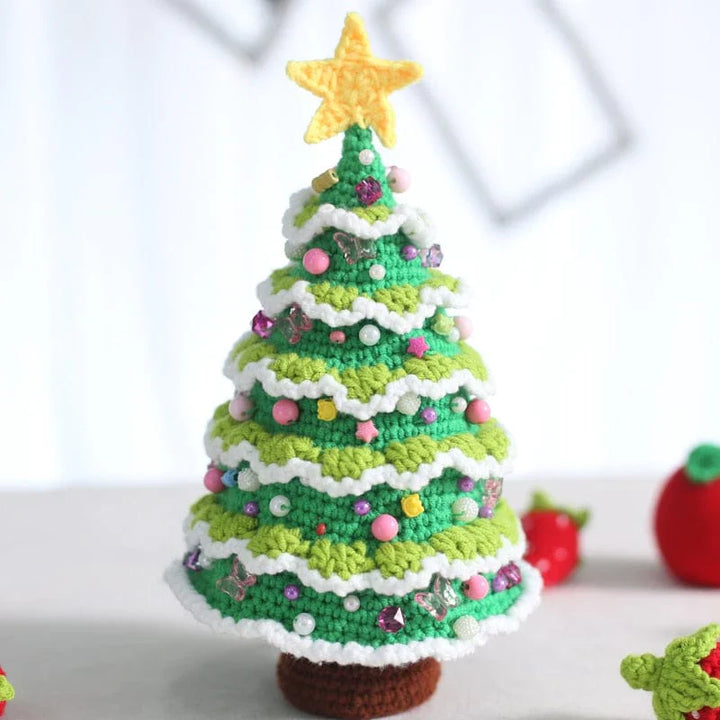 Handmade crocheted Christmas tree Bowlift