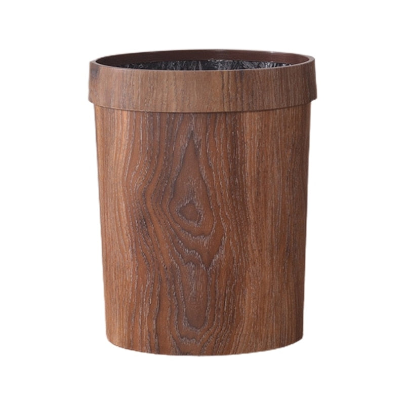 BowLift | Elegant Retro Wooden Grain Trash Can