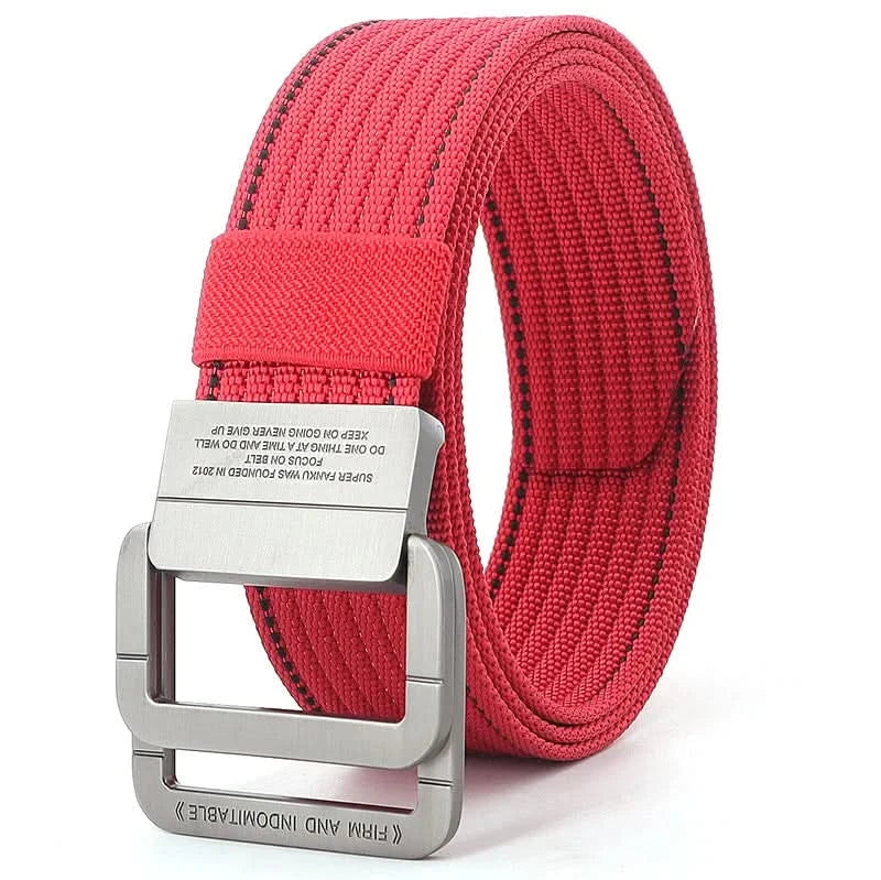 BowLift | Unisex Canvas Belt – Double Metal Ring Buckle, Adjustable