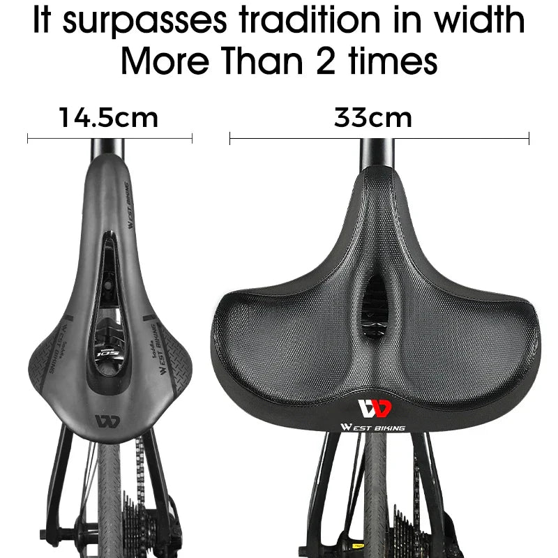BowLift | Ergonomic Bike Saddle with Thick Cushion Pad – Most Comfortable Bike Saddle for MTB and Road Bikes, Breathable Design