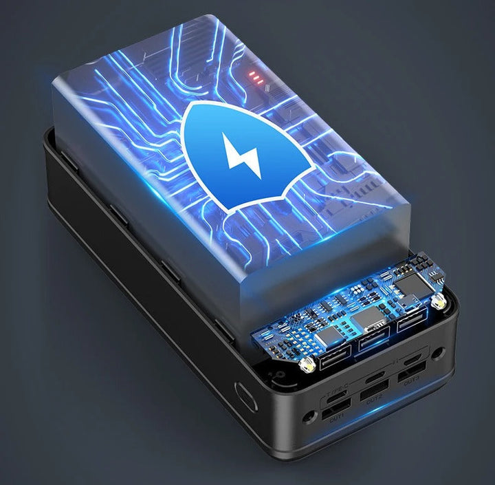 BowLift | 50,000mAh Ultra-High Capacity Power Bank – Super Fast Charging for Phones, Tablets & Laptops