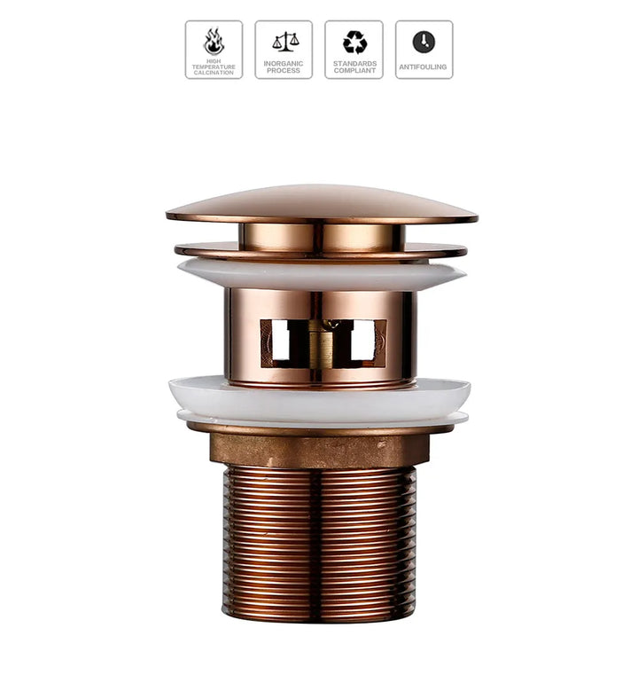 Bagnolux Rose Gold Sink Drain Valve Bowlift