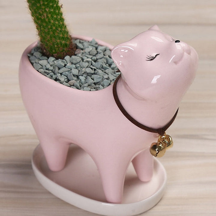 BowLift | Rising Cat Ceramic Flower Pot