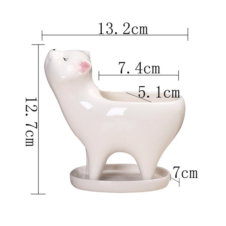 BowLift | Rising Cat Ceramic Flower Pot