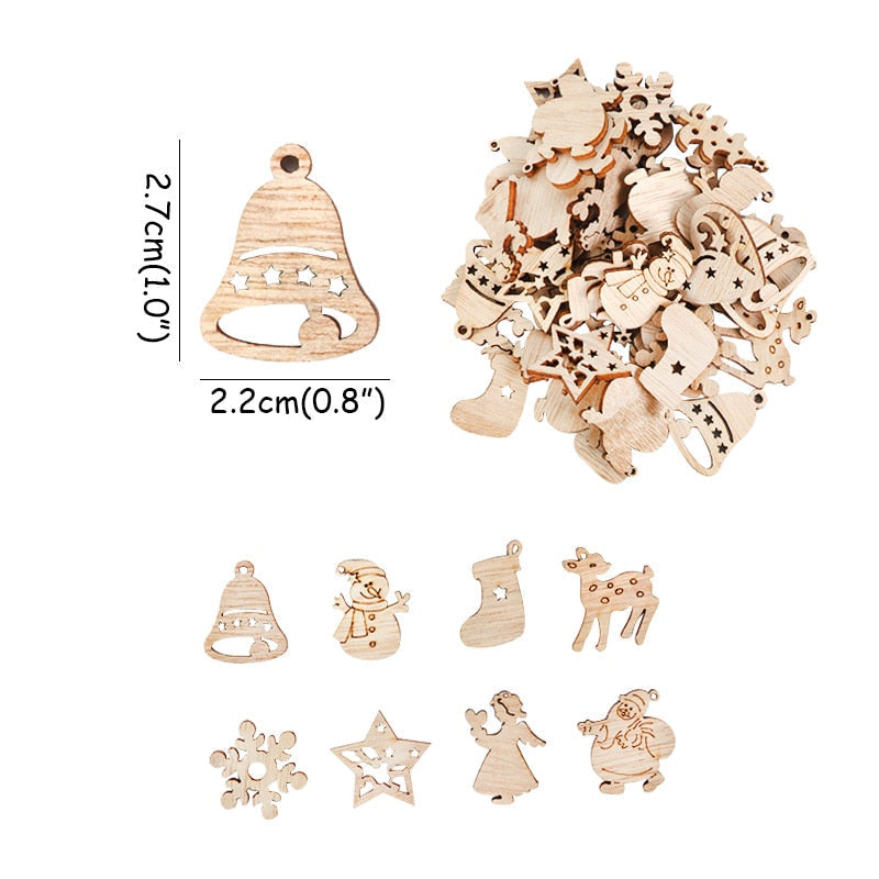 BowLift | Wooden Winter Happy Christmas Ornaments