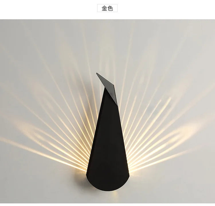 ElegantLuxe - Modern LED Wall Lamp Peacock Feather Bowlift