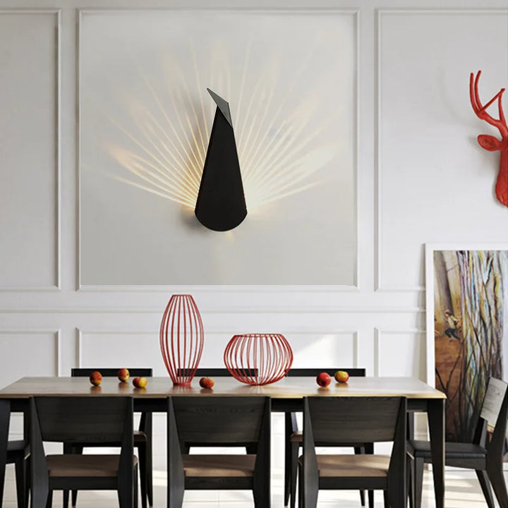 ElegantLuxe - Modern LED Wall Lamp Peacock Feather Bowlift