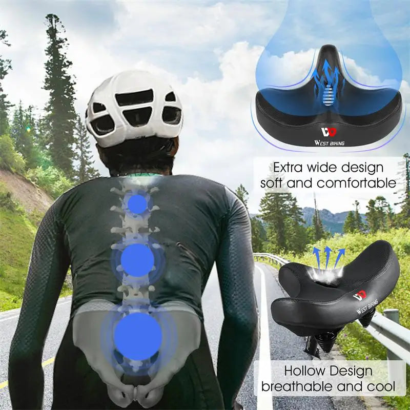 BowLift | Ergonomic Bike Saddle with Thick Cushion Pad – Most Comfortable Bike Saddle for MTB and Road Bikes, Breathable Design