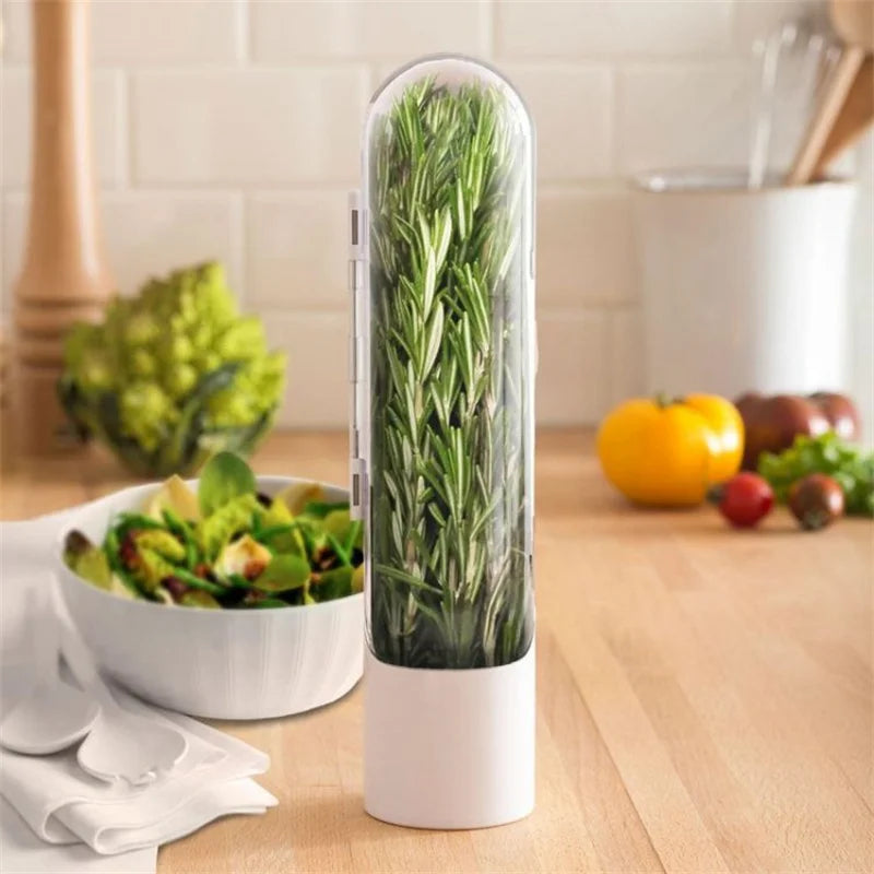 Herb storage container for fresh vanilla, vegetables, and herbs in the kitchen | Bowlift