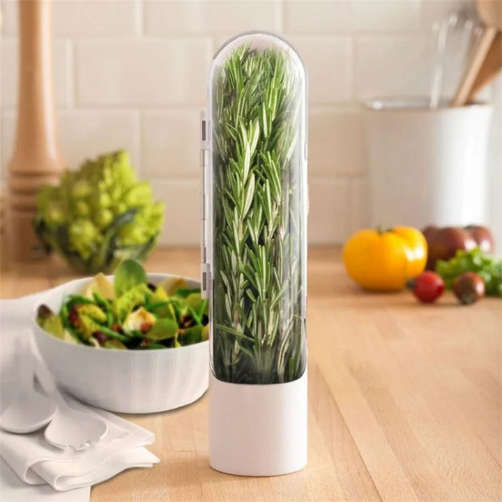 Herb storage container for fresh vanilla, vegetables, and herbs in the kitchen | Bowlift