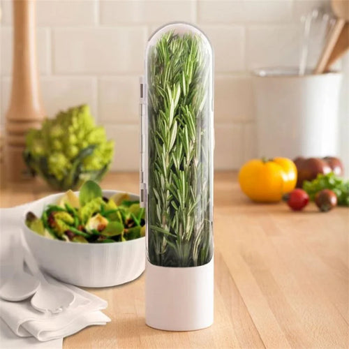 Herb storage container for fresh vanilla, vegetables, and herbs in the kitchen | Bowlift