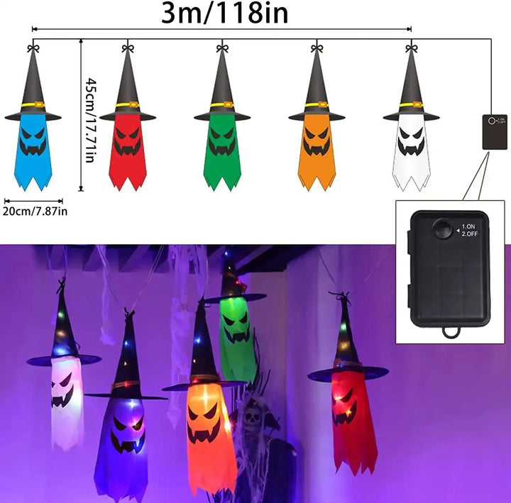 BowLift | Witch Hat String Lights | LED String Lights Outdoor for Halloween