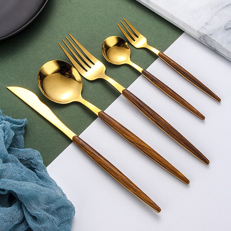 BowLift | Wooden Handle Cutlery Set | Elegant Tableware for Every Occasion