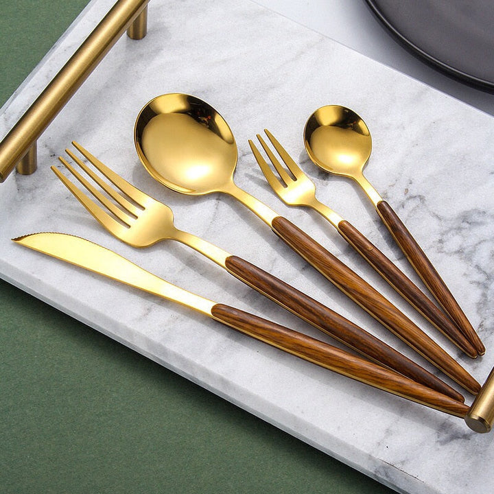 BowLift | Wooden Handle Cutlery Set | Elegant Tableware for Every Occasion
