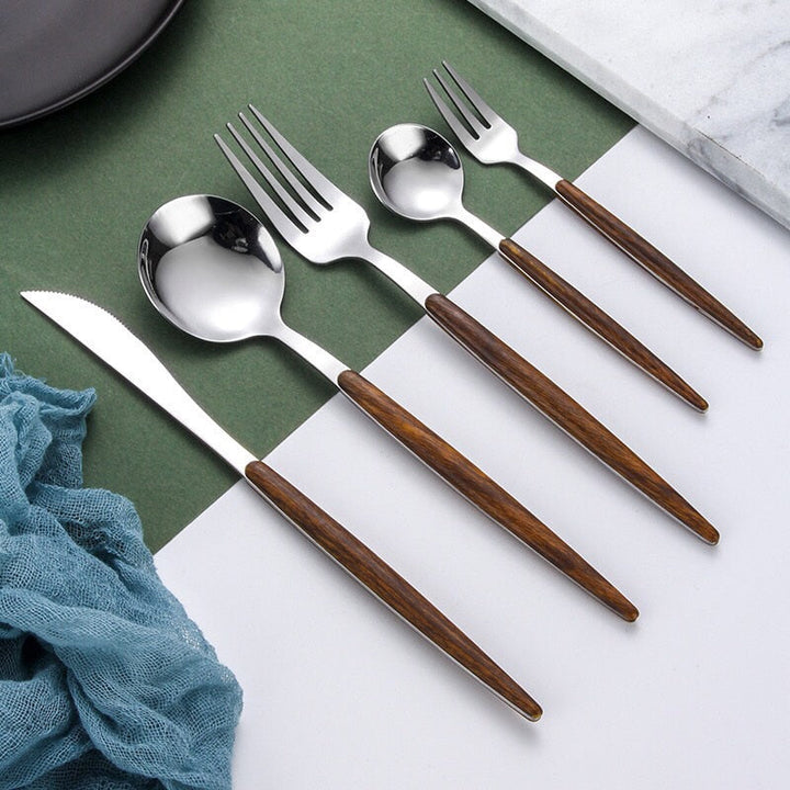 BowLift | Wooden Handle Cutlery Set | Elegant Tableware for Every Occasion