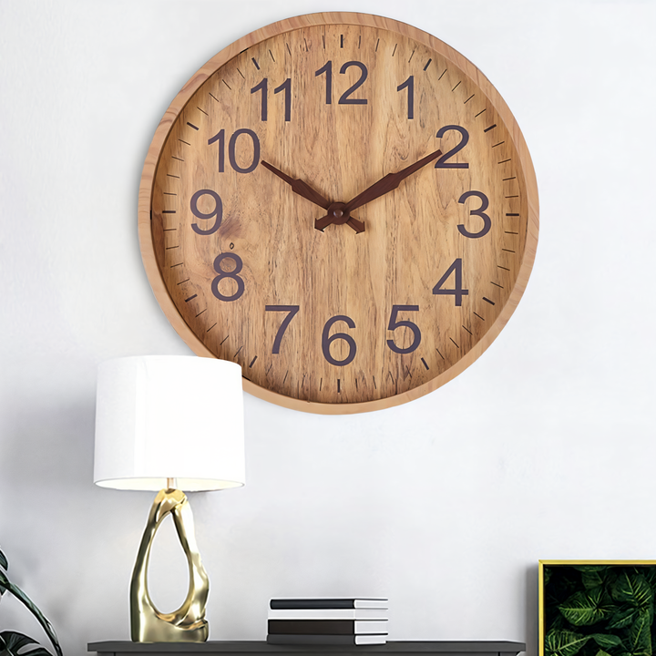 BowLift | Elegant Wooden Wall Clock – Silent Kitchen Clock