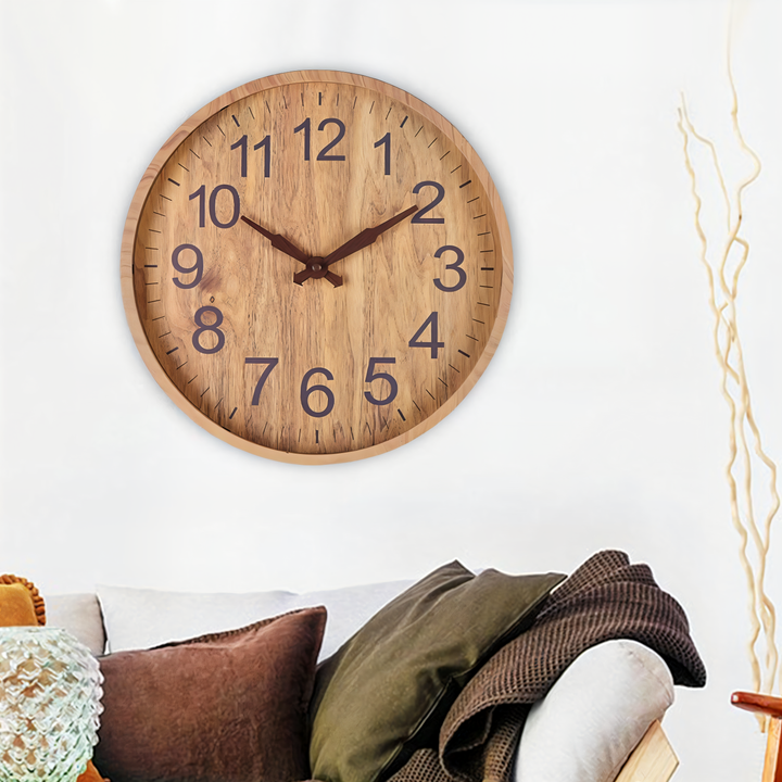 BowLift | Elegant Wooden Wall Clock – Silent Kitchen Clock