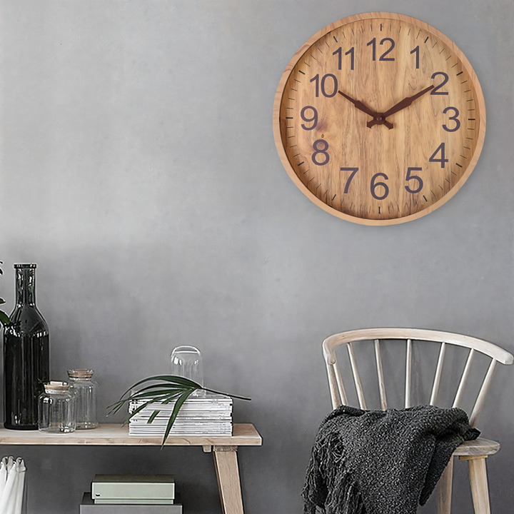 BowLift | Elegant Wooden Wall Clock – Silent Kitchen Clock