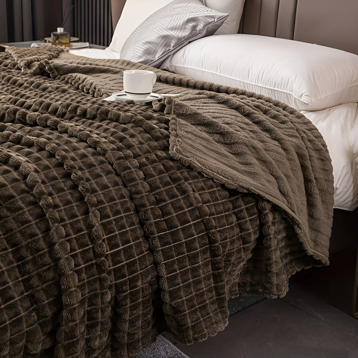 BowLift | EliteWave Plaid - Ultrafluffy structured coral fleece blanket