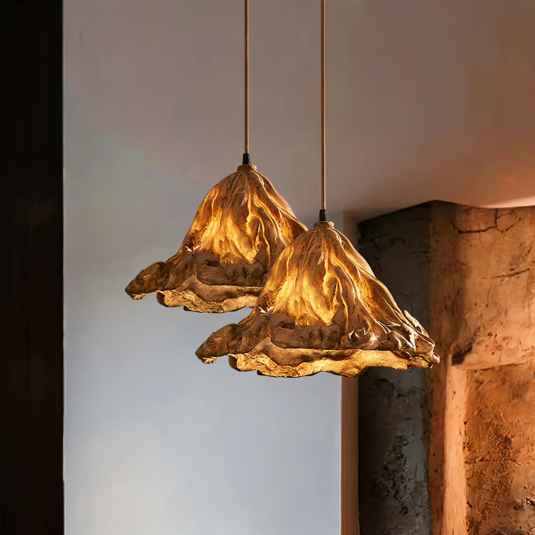 BowLift | Artistic Pendant Lamp made of Resin with Volcanic Design