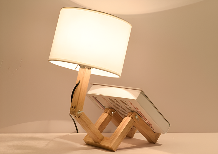 Flexible Robot Desk Lamp Made of Solid Wood – LumoBot | Bowlift