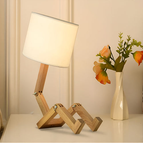 Flexible Robot Desk Lamp Made of Solid Wood – LumoBot | Bowlift