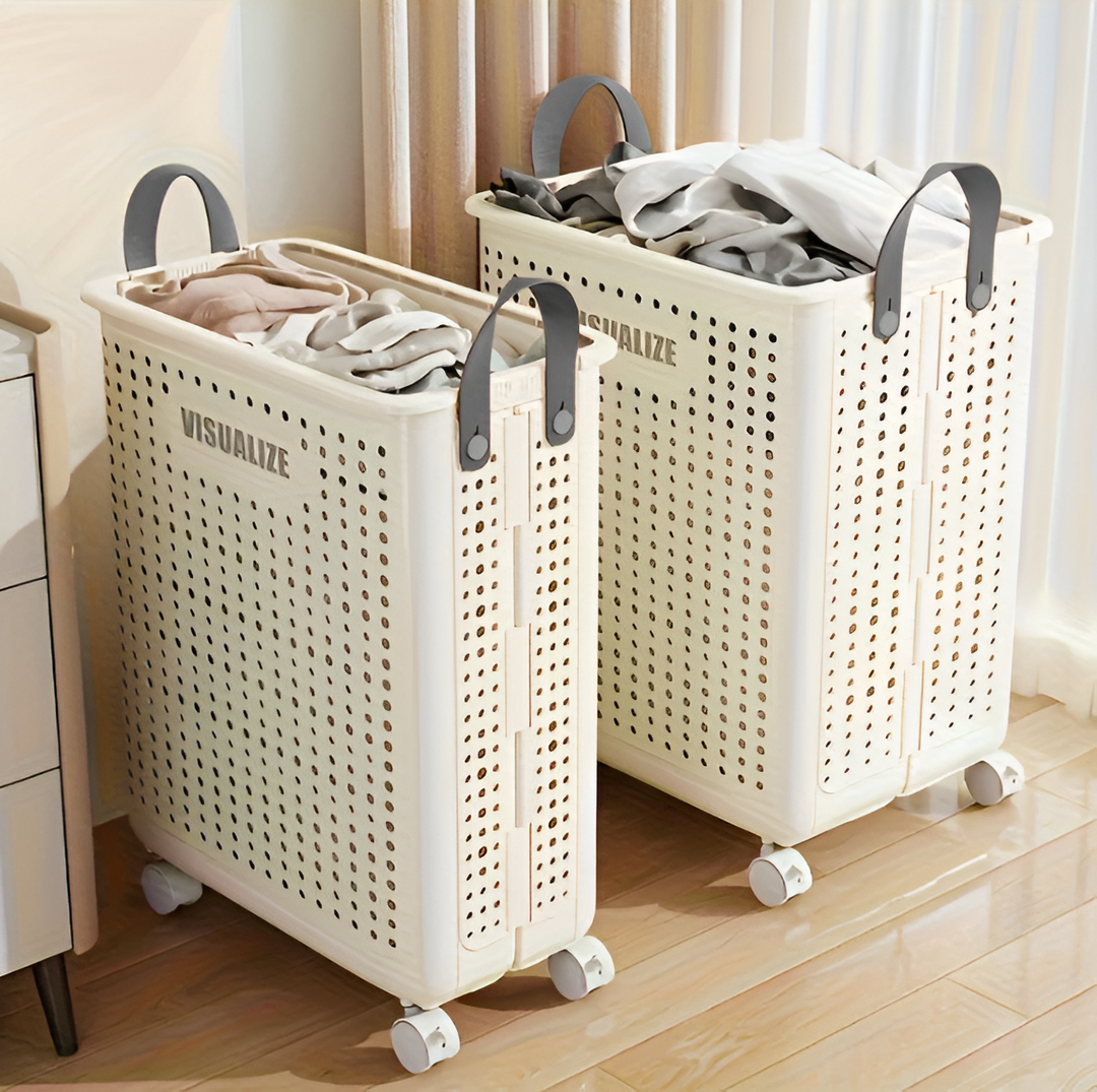 BowLift | FoldaRoll Laundry Basket Foldable with Wheels