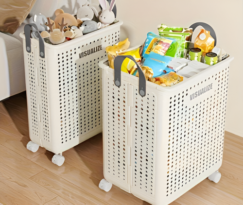 BowLift | FoldaRoll Laundry Basket Foldable with Wheels