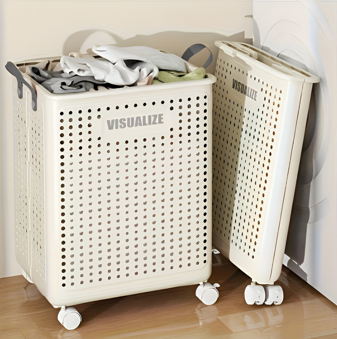 BowLift | FoldaRoll Laundry Basket Foldable with Wheels