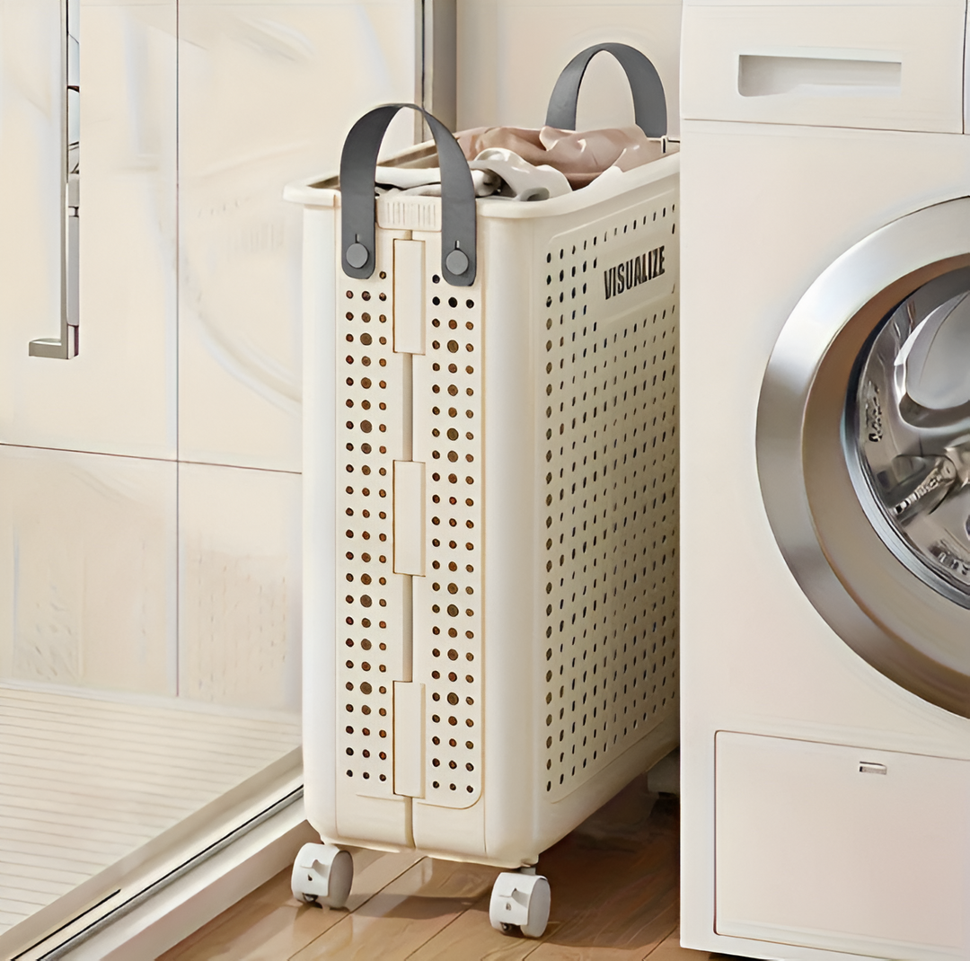 BowLift | FoldaRoll Laundry Basket Foldable with Wheels