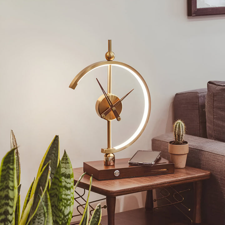BowLift | Modern LED Table Lamp with Clock and Wireless Charger