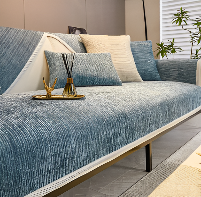BowLift | ChicStriped Chenille | Pet Cover for Sofas 70x70cm to 90x240cm