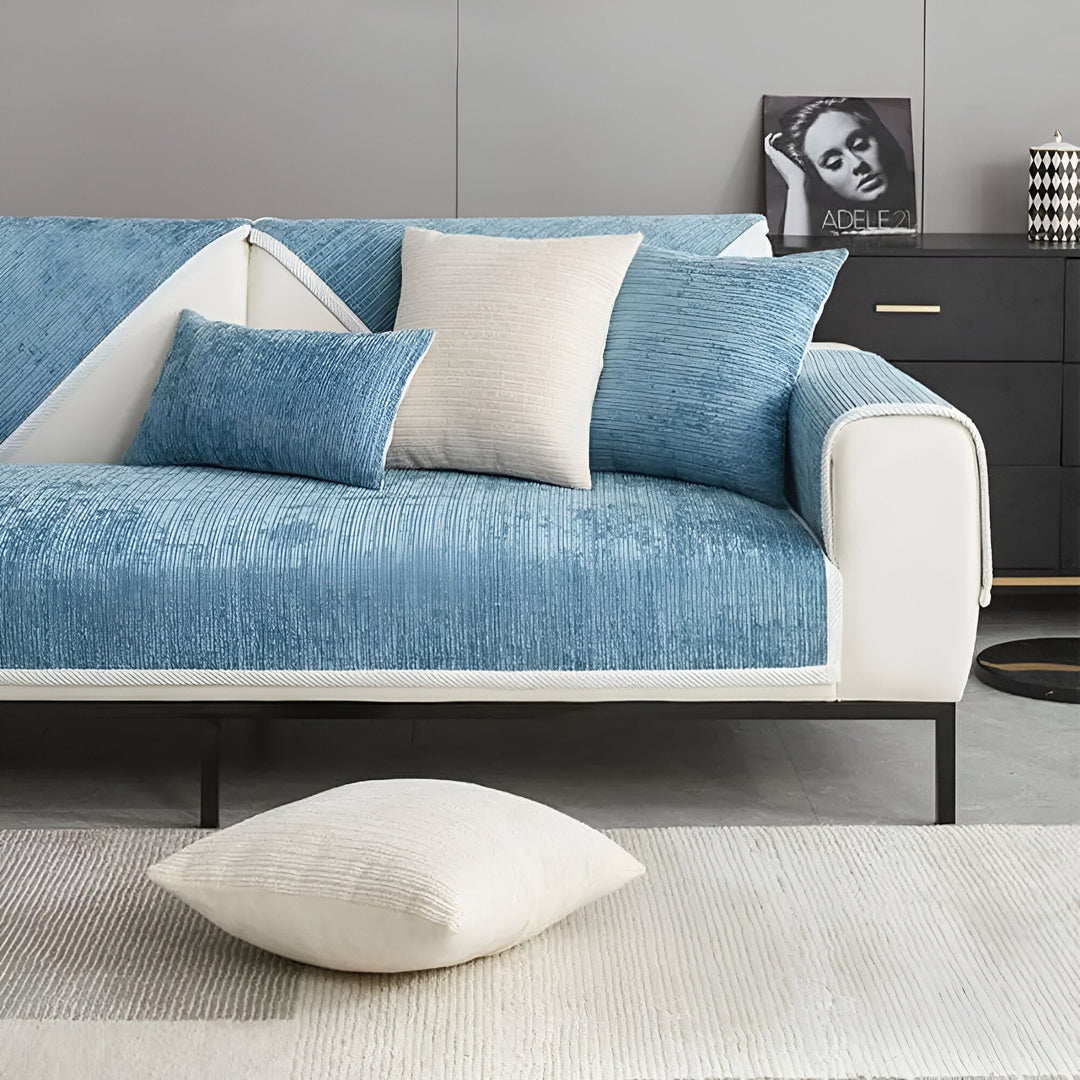 BowLift | ChicStriped Chenille | Pet Cover for Sofas 70x70cm to 90x240cm