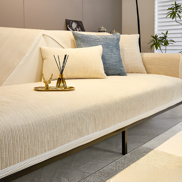 BowLift | ChicStriped Chenille | Pet Cover for Sofas 70x70cm to 90x240cm
