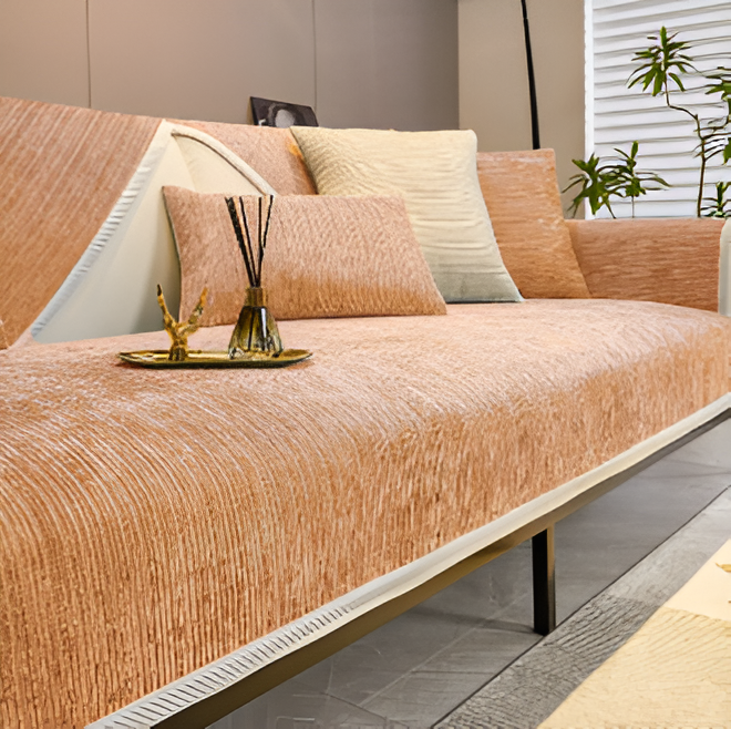 BowLift | ChicStriped Chenille | Pet Cover for Sofas 70x70cm to 90x240cm