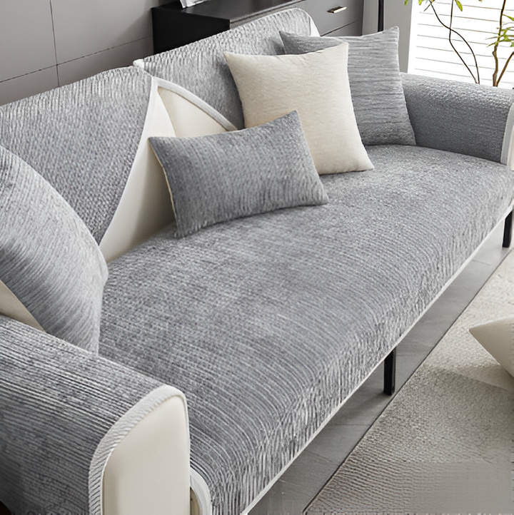 BowLift | ChicStriped Chenille | Pet Cover for Sofas 70x70cm to 90x240cm