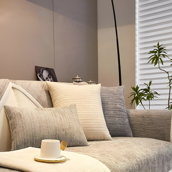 BowLift | ChicStriped Chenille | Pet Cover for Sofas 70x70cm to 90x240cm