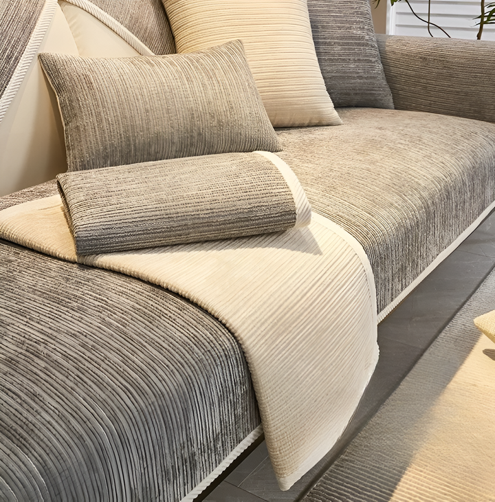 BowLift | ChicStriped Chenille | Pet Cover for Sofas 70x70cm to 90x240cm