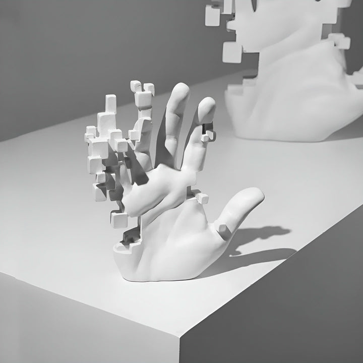 BowLift | Abstract Resin Hand Sculpture with Mosaic Design