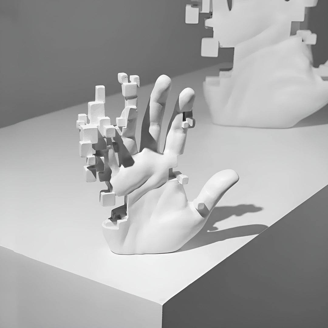 BowLift | Mosaic-Hand Statue made of Resin – Abstract Palm Figure