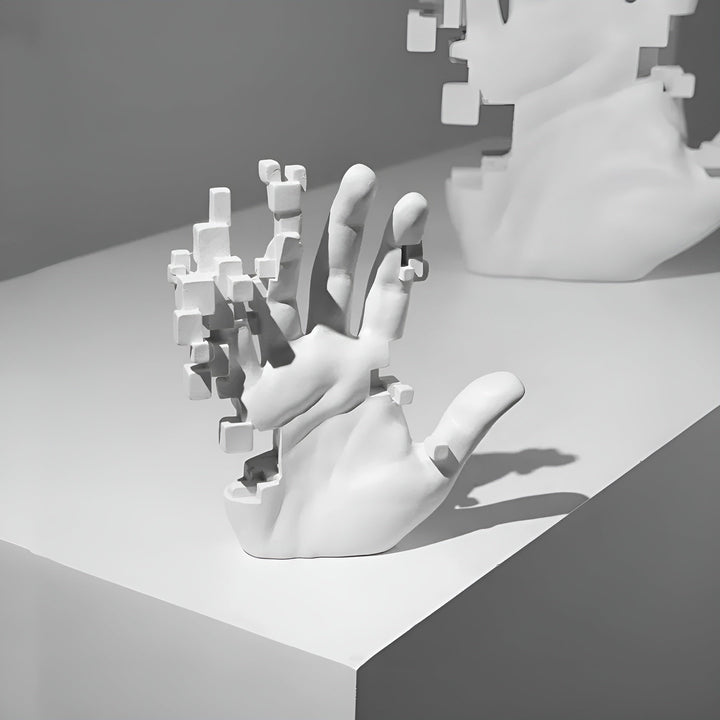 BowLift | Mosaic-Hand Statue made of Resin – Abstract Palm Figure