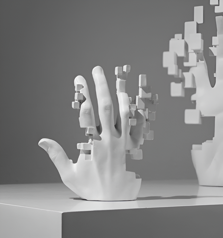 BowLift | Mosaic-Hand Statue made of Resin – Abstract Palm Figure
