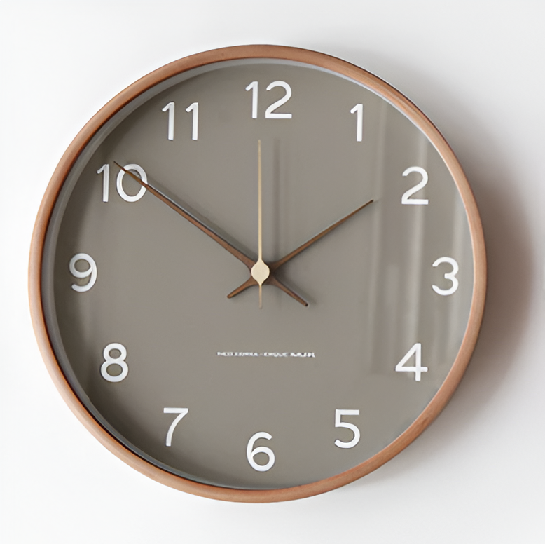BowLift | Elegant Wall Clock Made of Wood – Silent, Large (30 cm)
