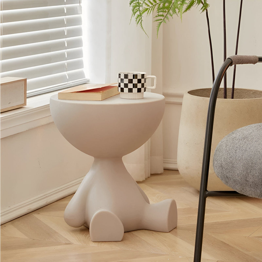 BowLift | Creative Round Side Table in Cream