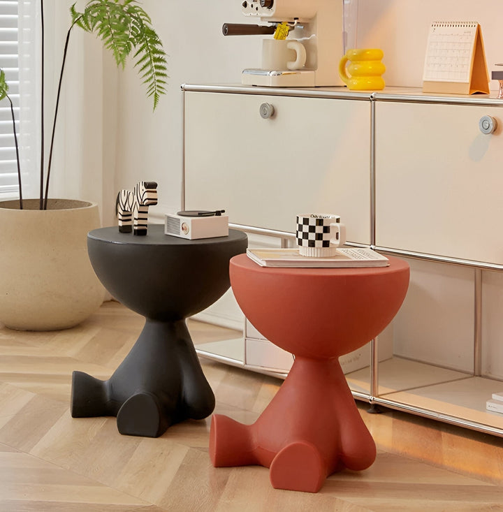 BowLift | Creative Round Side Table in Cream