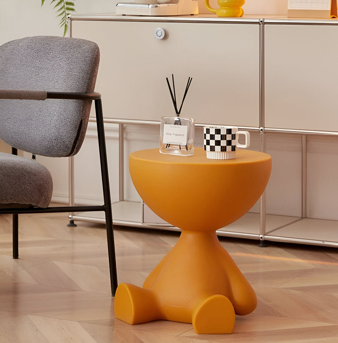 BowLift | Creative Round Side Table in Cream