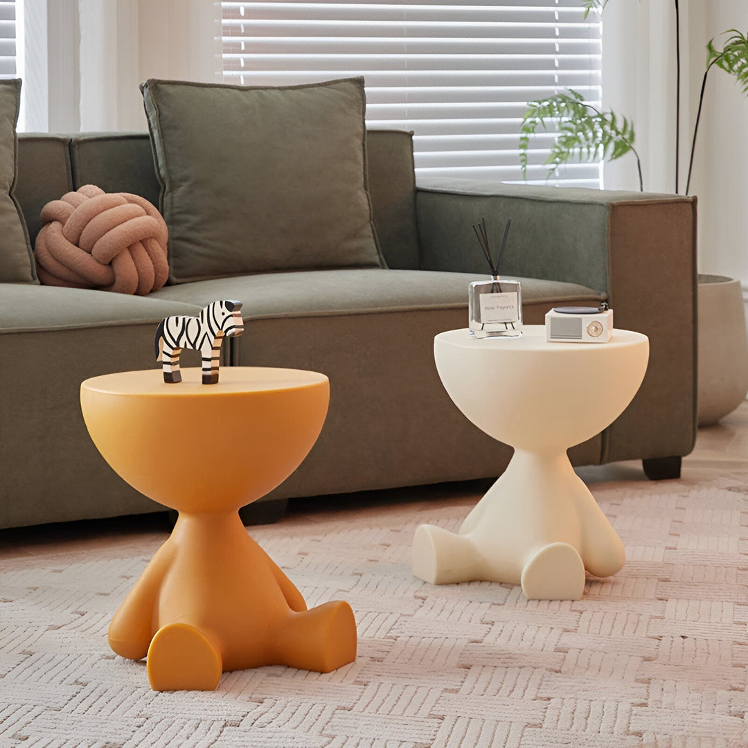 BowLift | Creative Round Side Table in Cream